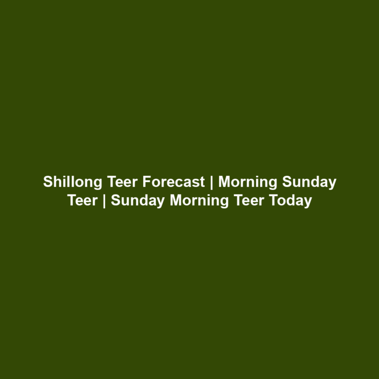 Shillong Teer result analysis | Morning Sunday Teer | Sunday Morning Teer Today